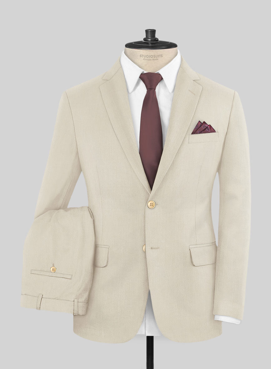 Caccioppoli Sun Dream Fawn Wool Silk Suit - StudioSuits