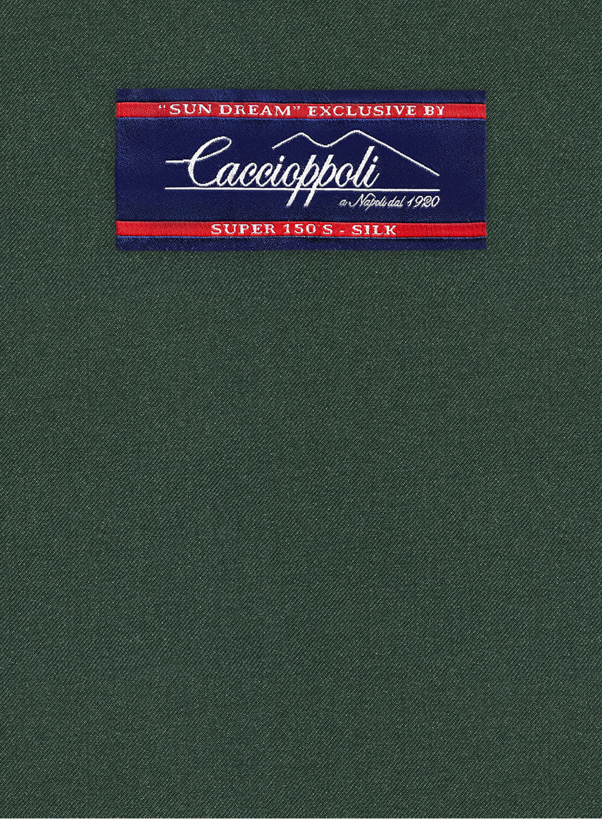 Caccioppoli Sun Dream Green Wool Silk Jacket - StudioSuits