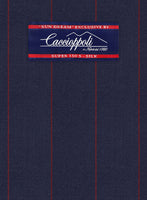 Caccioppoli Sun Dream Grezo Dark Blue Wool Silk Jacket - StudioSuits