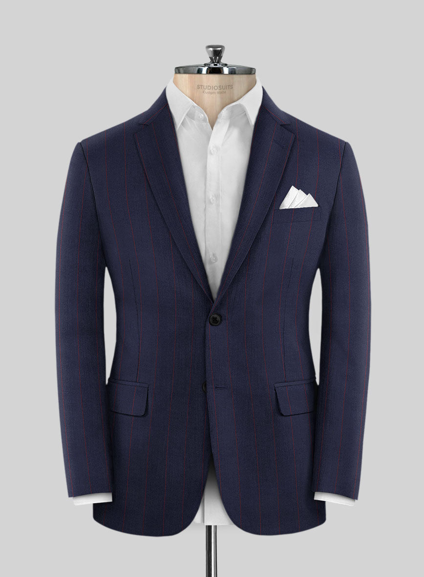 Caccioppoli Sun Dream Grezo Dark Blue Wool Silk Suit - StudioSuits