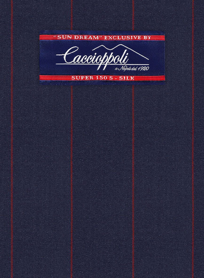 Caccioppoli Sun Dream Grezo Dark Blue Wool Silk Suit - StudioSuits