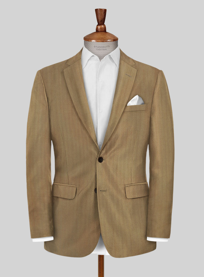 Caccioppoli Sun Dream Itodo Herringbone Wool Silk Jacket - StudioSuits