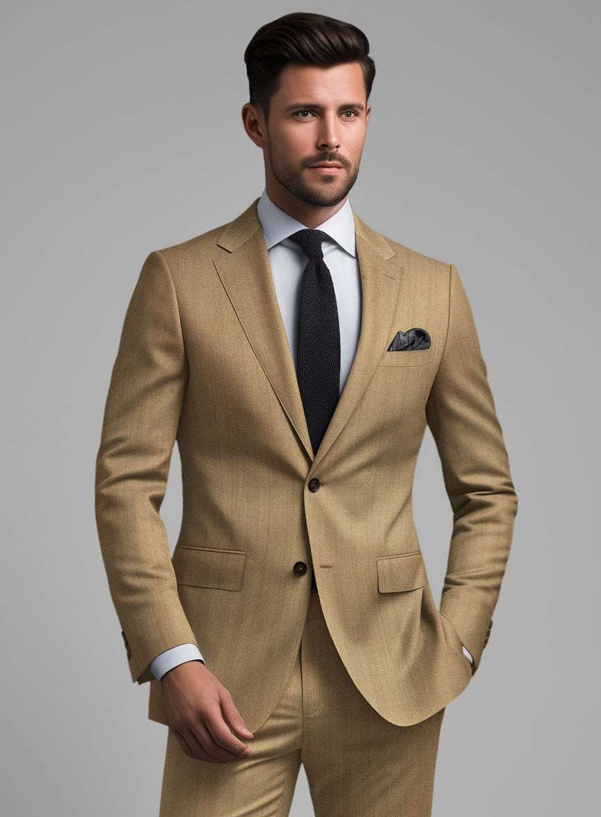 Caccioppoli Sun Dream Itodo Herringbone Wool Silk Jacket - StudioSuits