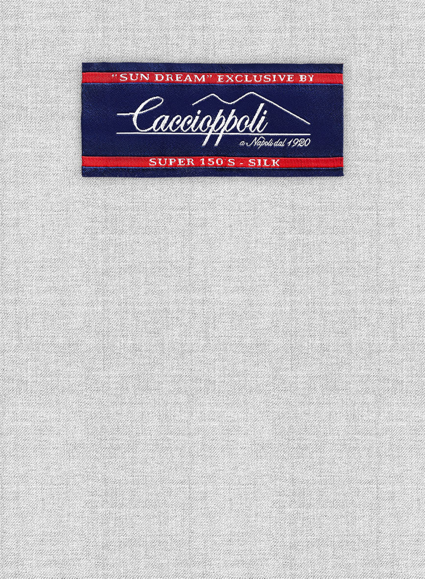 Caccioppoli Sun Dream Light Gray Wool Silk Jacket - StudioSuits