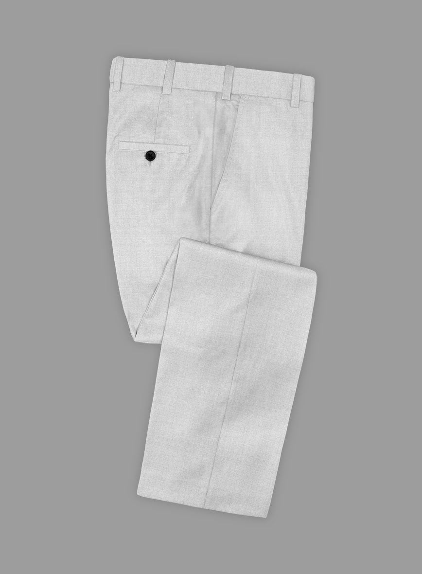 Caccioppoli Sun Dream Light Gray Wool Silk Pants - StudioSuits