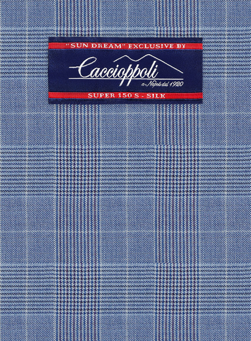 Caccioppoli Sun Dream Lisarn Blue Wool Silk Jacket - StudioSuits