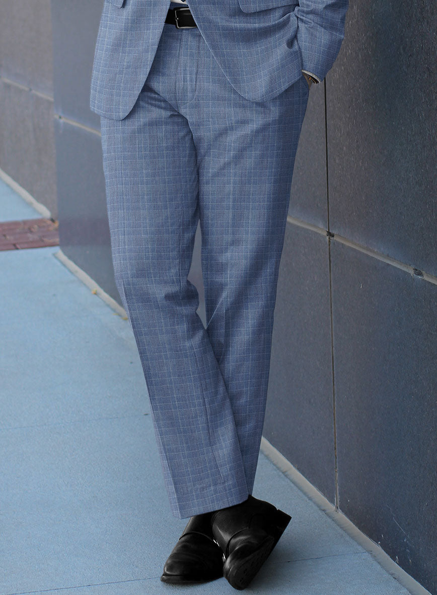 Caccioppoli Sun Dream Lisarn Blue Wool Silk Pants - StudioSuits