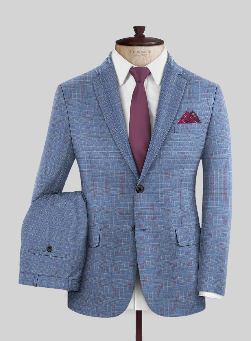 Caccioppoli Sun Dream Lisarn Blue Wool Silk Suit - StudioSuits