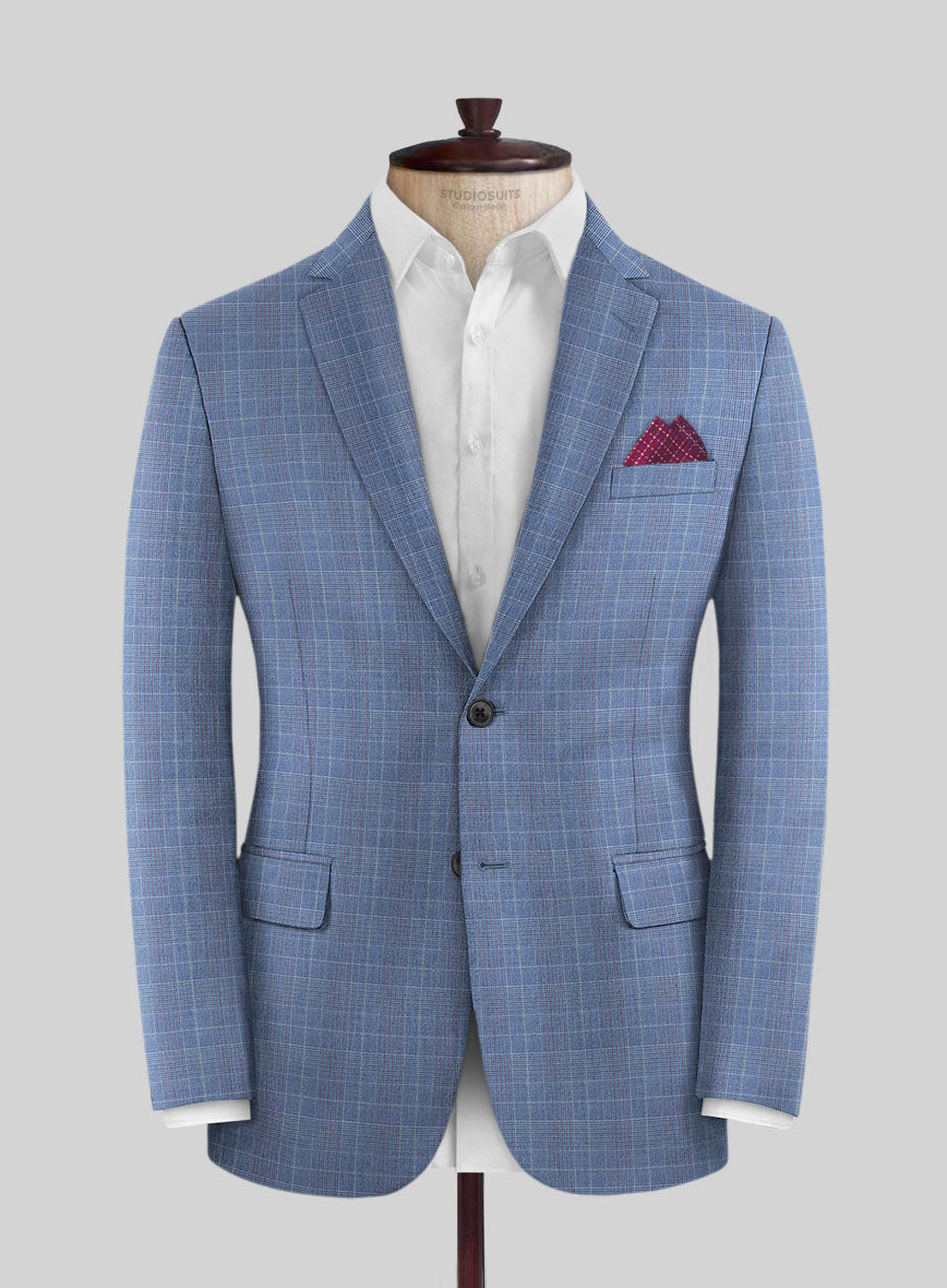 Caccioppoli Sun Dream Lisarn Blue Wool Silk Suit - StudioSuits