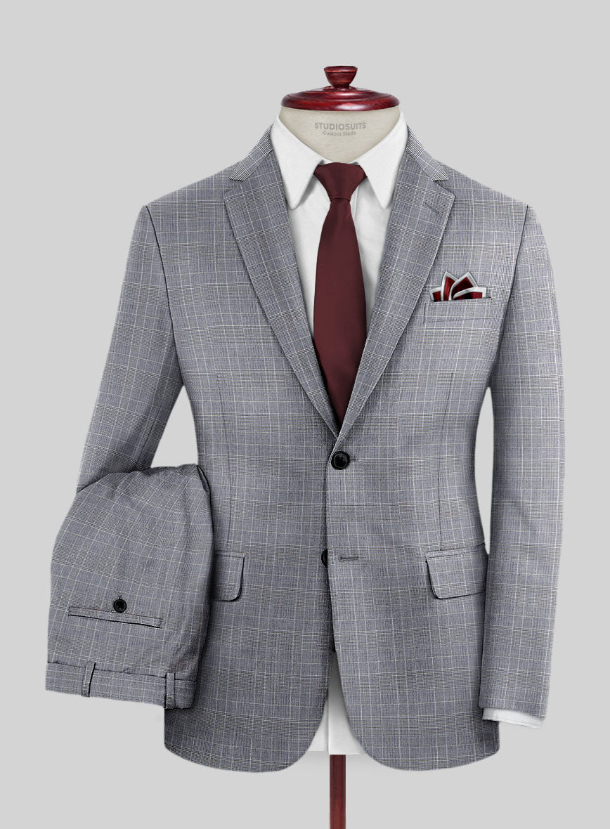 Caccioppoli Sun Dream Majoli Glen Wool Silk Suit - StudioSuits