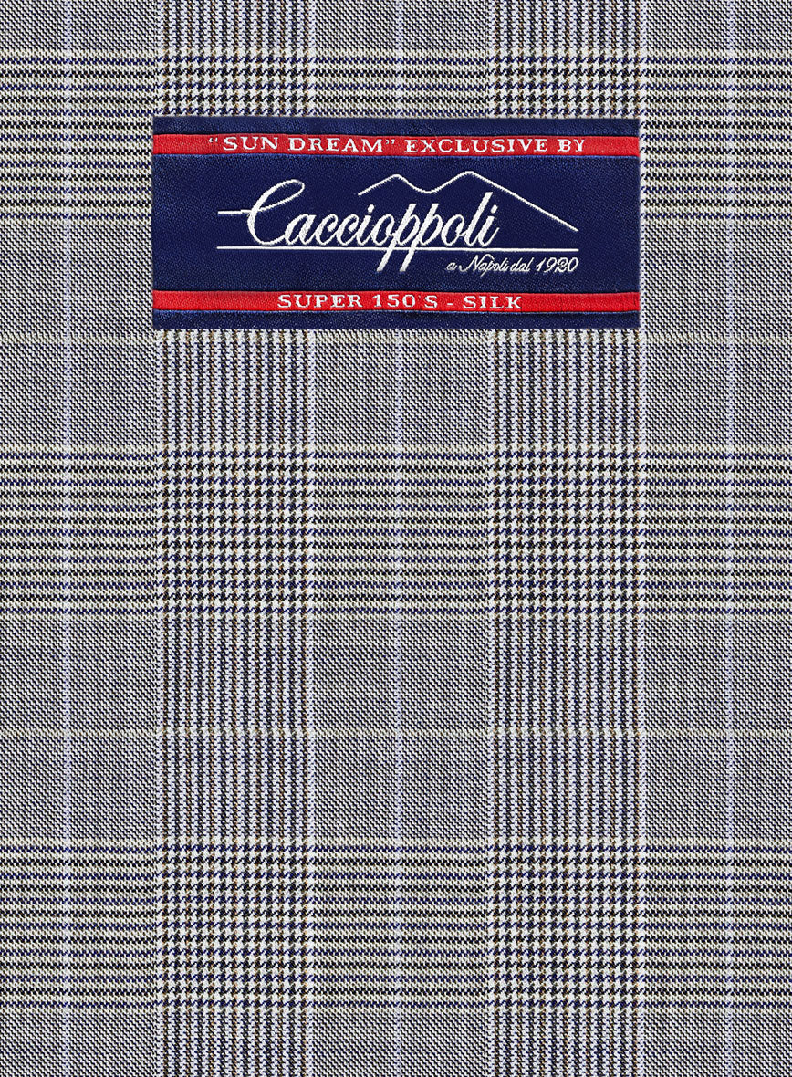 Caccioppoli Sun Dream Majoli Glen Wool Silk Suit - StudioSuits