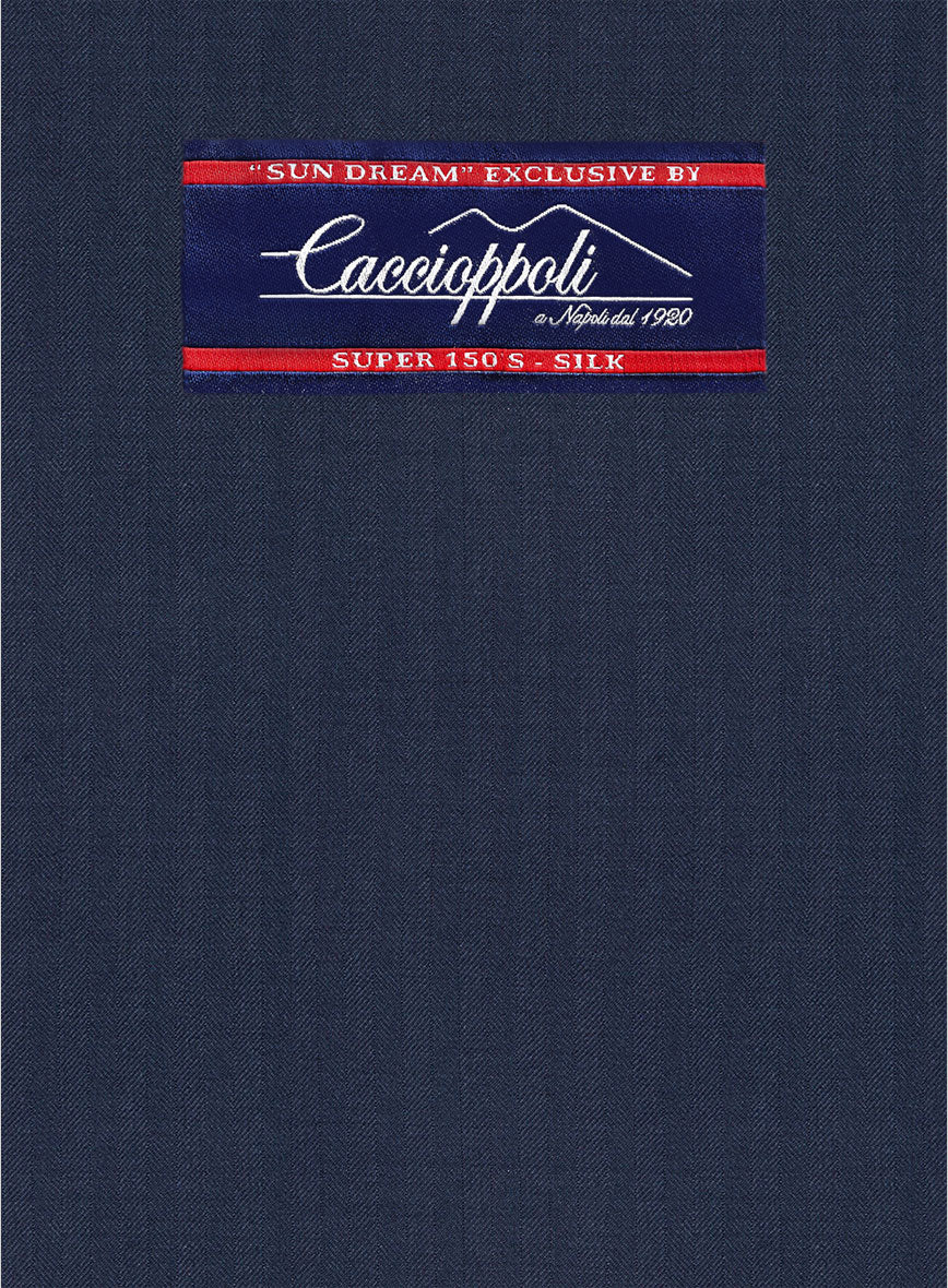 Caccioppoli Sun Dream Rogio Blue Wool Silk Suit - StudioSuits