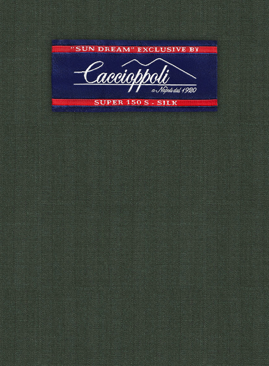 Caccioppoli Sun Dream Siuco Green Wool Jacket - StudioSuits