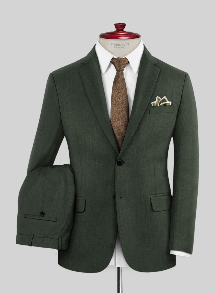 Caccioppoli Sun Dream Siuco Green Wool Suit - StudioSuits