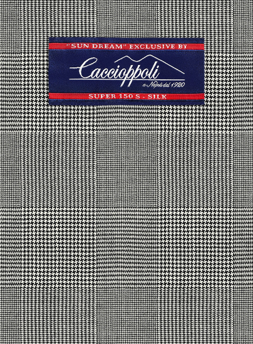 Caccioppoli Sun Dream Spiro Black Wool Silk Jacket - StudioSuits