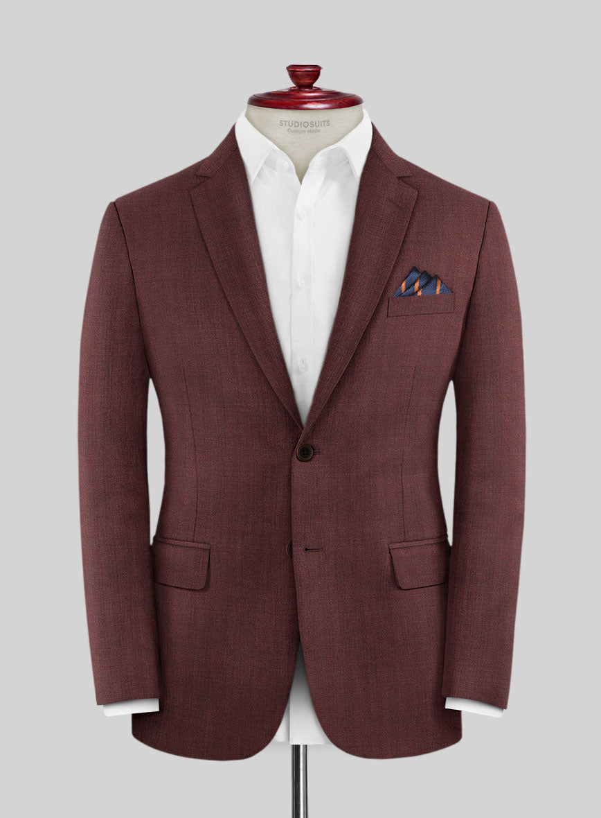 Caccioppoli Sun Dream Svoldo Maroon Wool Jacket - StudioSuits