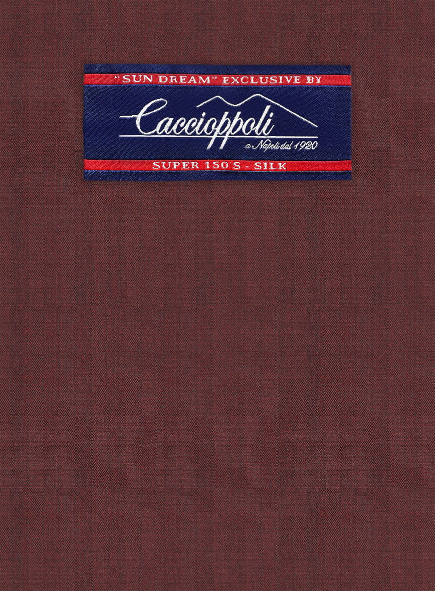 Caccioppoli Sun Dream Svoldo Maroon Wool Jacket - StudioSuits