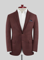 Caccioppoli Sun Dream Svoldo Maroon Wool Suit - StudioSuits