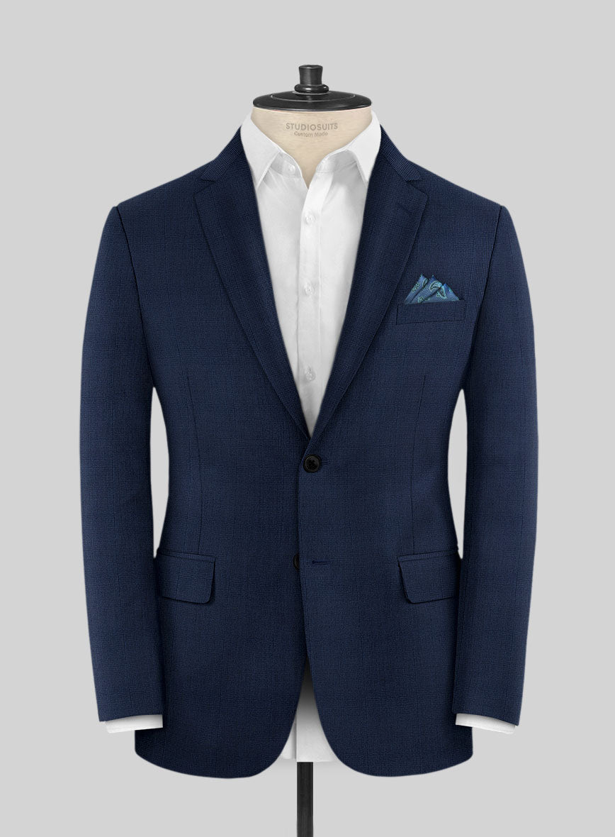 Caccioppoli Sun Dream Tolome Dark Blue Wool Silk Jacket - StudioSuits