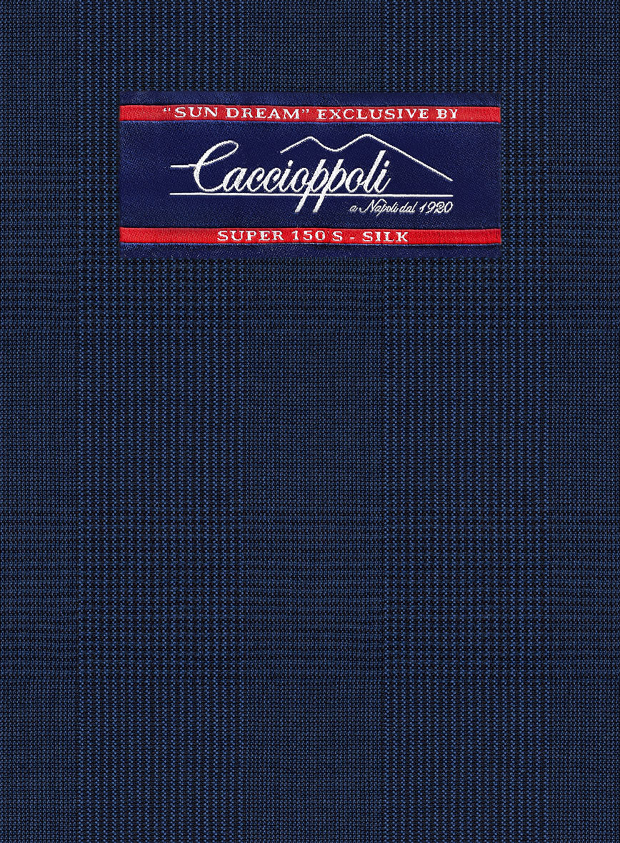 Caccioppoli Sun Dream Tolome Dark Blue Wool Silk Pants - StudioSuits