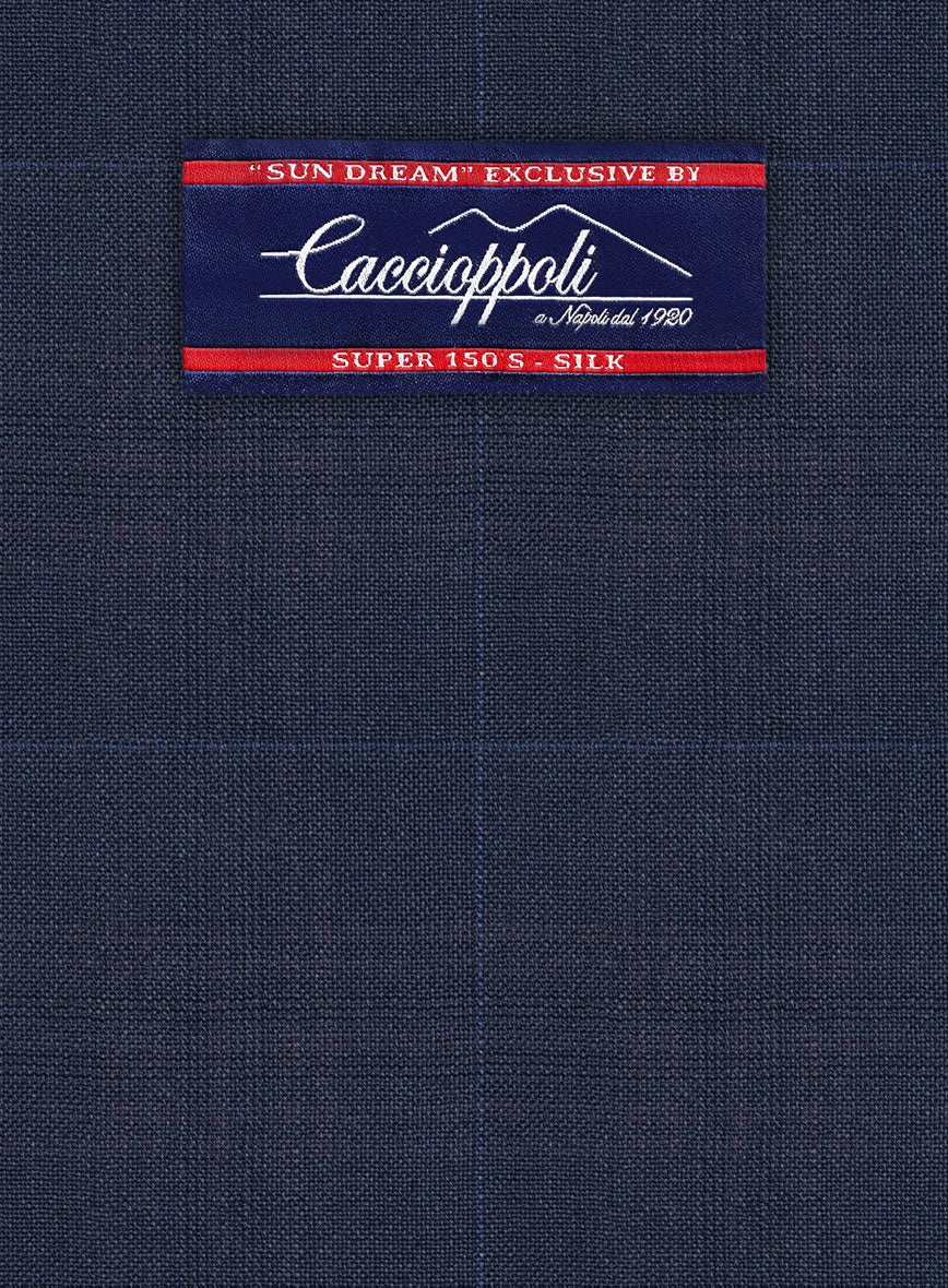 Caccioppoli Sun Dream Brinco Blue Wool Silk Suit - StudioSuits
