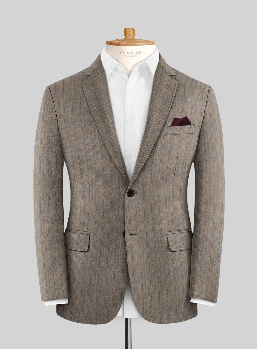 Caccioppoli Sun Dream Moltan Brown Wool Silk Jacket - StudioSuits