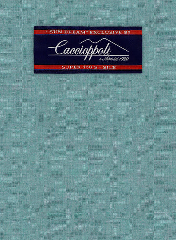 Caccioppoli Sun Dream Aqua Blue Wool Silk Jacket - StudioSuits