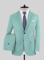 Caccioppoli Sun Dream Aqua Blue Wool Silk Suit - StudioSuits