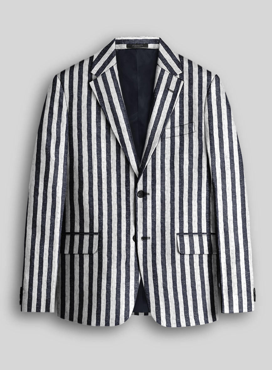 Caccioppoli Seersucker Pierre Jacket - StudioSuits