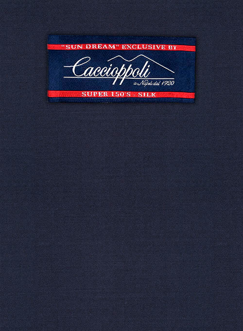 Caccioppoli Sun Dream Steel Blue Wool Silk Suit - StudioSuits