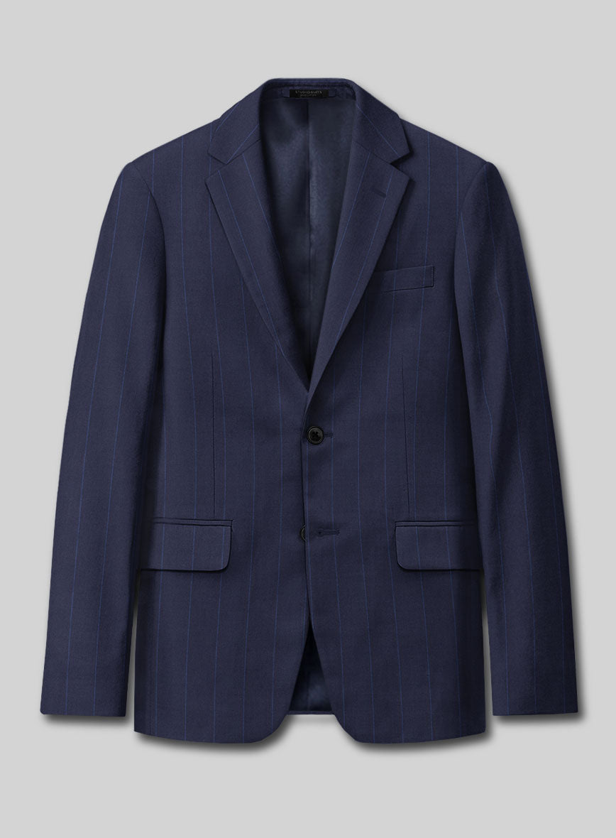 Caccoppoli Sun Dream Colta Blue Wool Silk Suit - StudioSuits