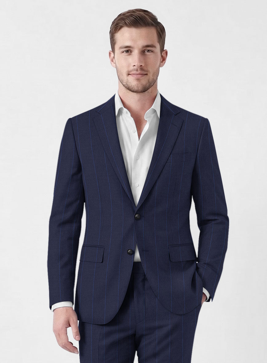 Caccoppoli Sun Dream Colta Blue Wool Silk Jacket - StudioSuits