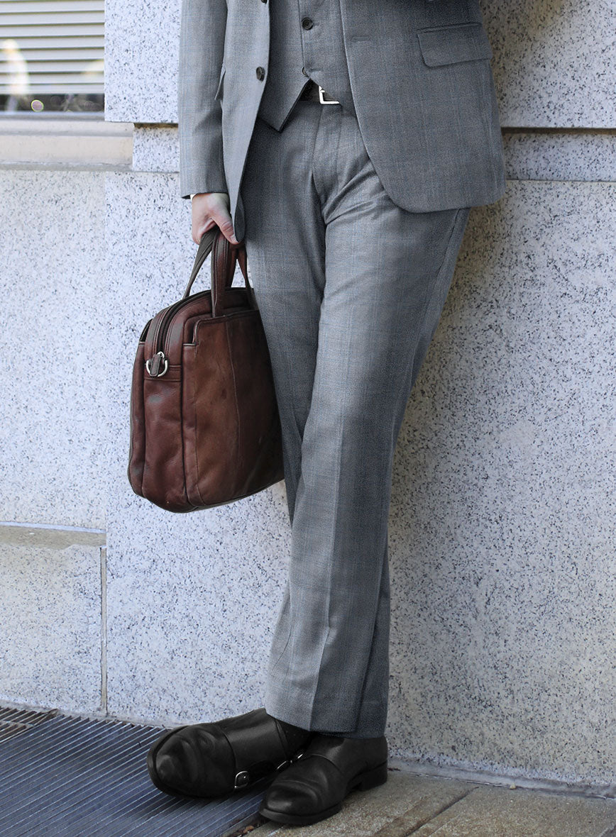 Caccioppoli Sun Dream Quirrt Light Blue Wool Silk Pants - StudioSuits