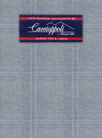 Caccioppoli Sun Dream Quirrt Light Blue Wool Silk Jacket - StudioSuits