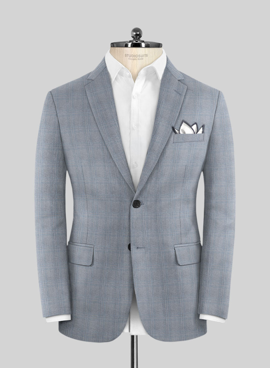 Caccioppoli Sun Dream Quirrt Light Blue Wool Silk Suit - StudioSuits