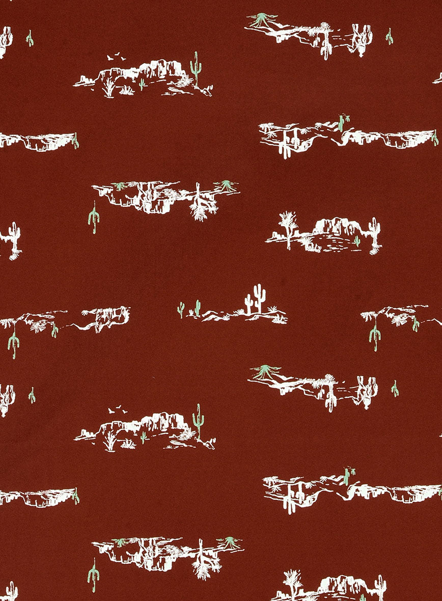 Cactus Landscape Cotton Lycra Shirt - StudioSuits