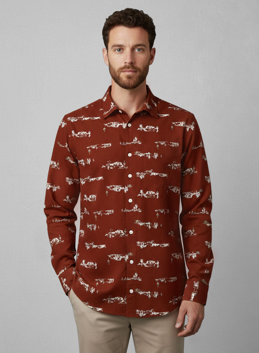 Cactus Landscape Cotton Lycra Shirt - StudioSuits
