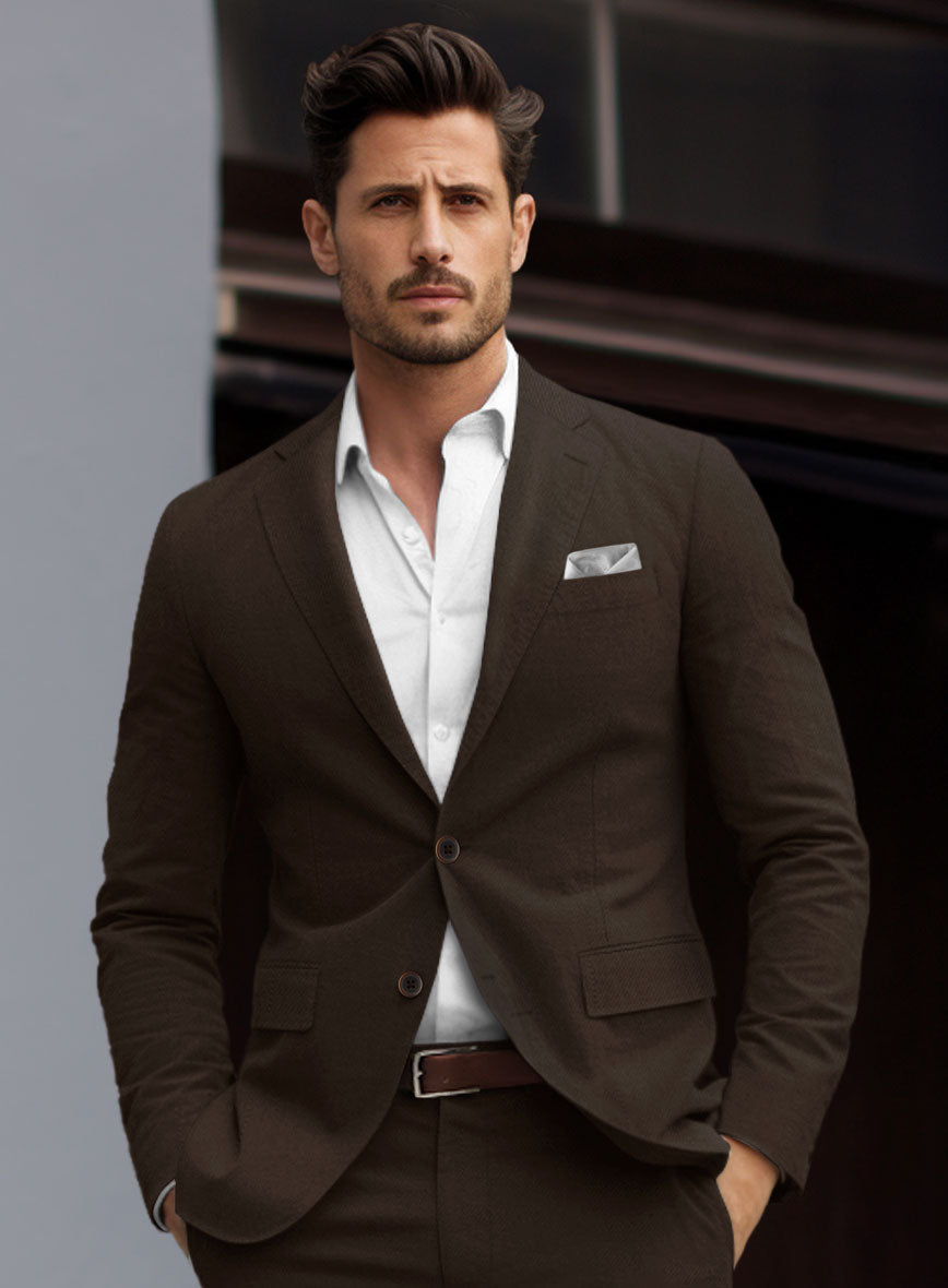 Caffe Brown Stretch Chino Jacket - StudioSuits