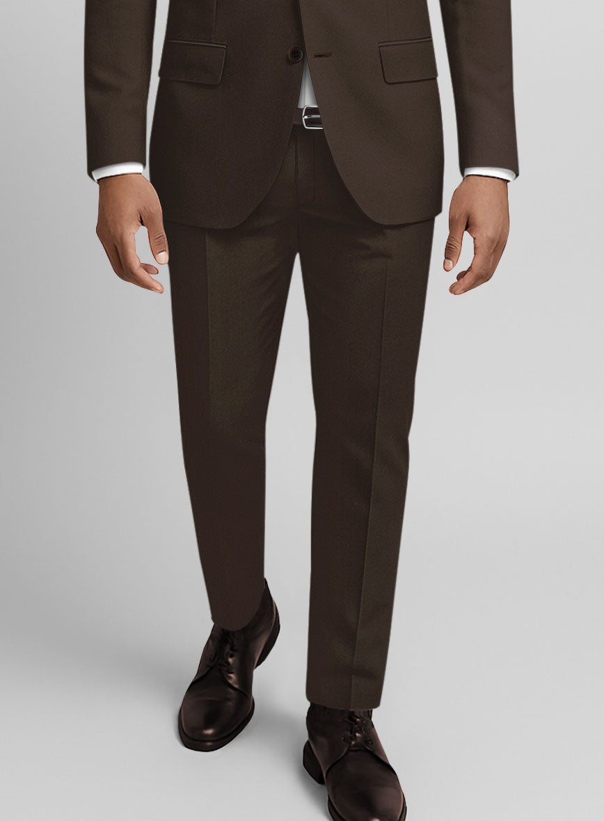 Caffe Brown Stretch Chino Pants - StudioSuits
