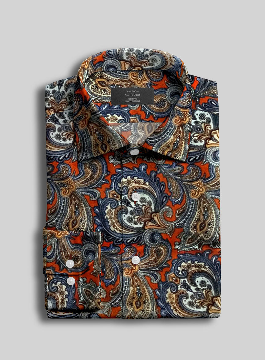 Caldris Paisley Silk Shirt - StudioSuits