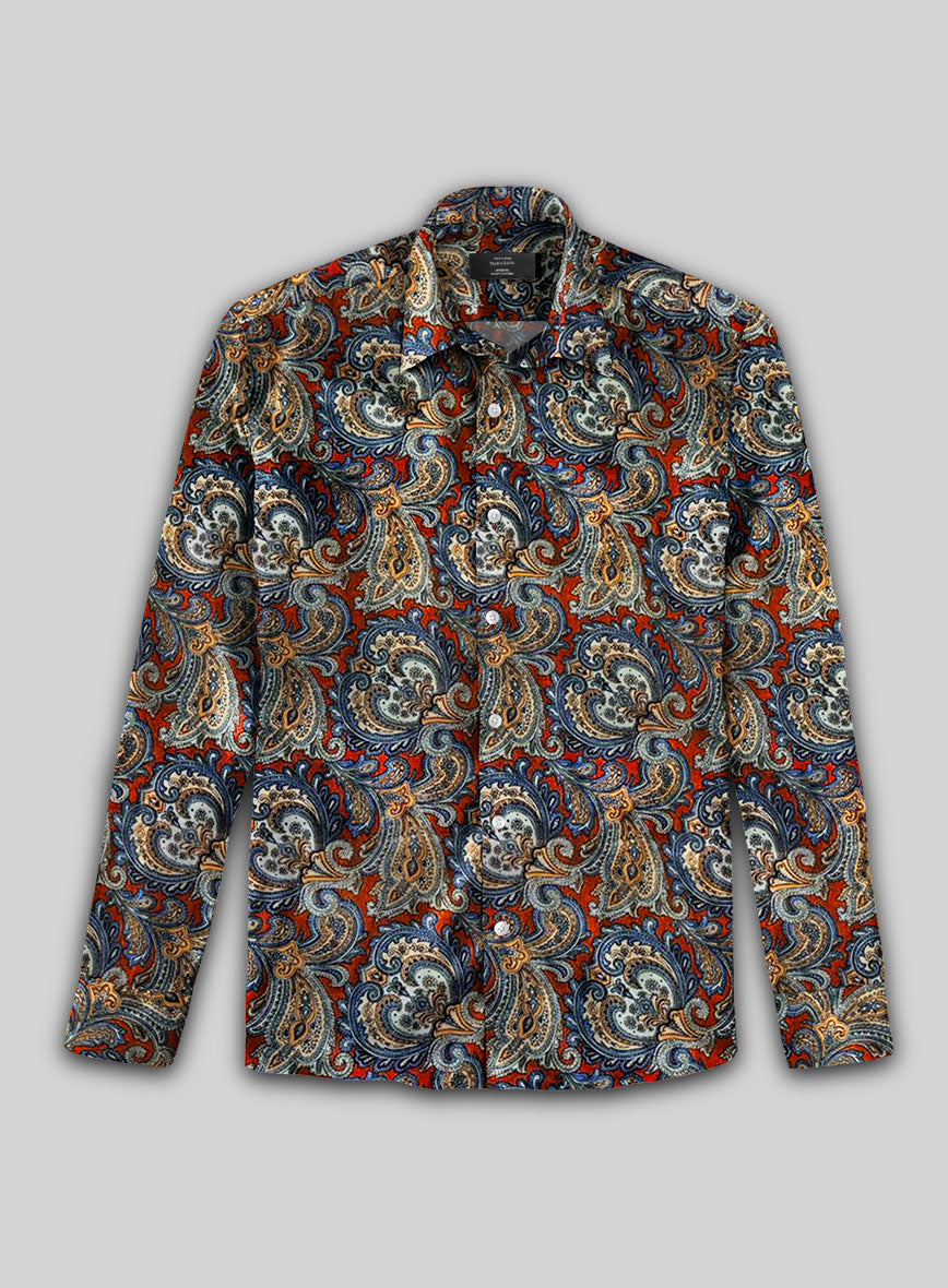 Caldris Paisley Silk Shirt - StudioSuits