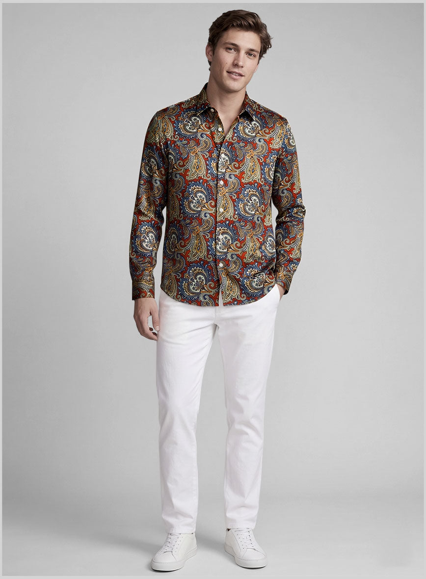 Caldris Paisley Silk Shirt - StudioSuits