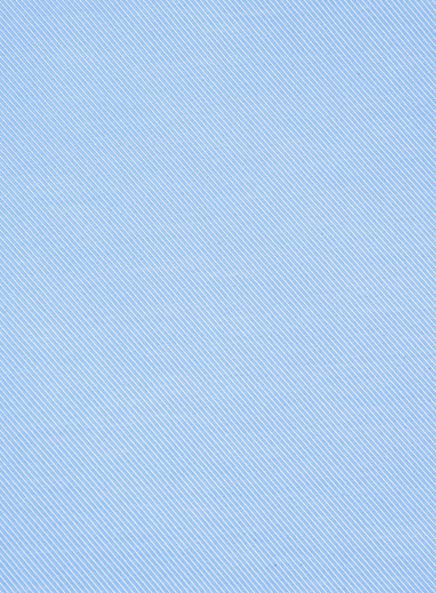 Cambridge Blue Twill Cotton Shirt - StudioSuits