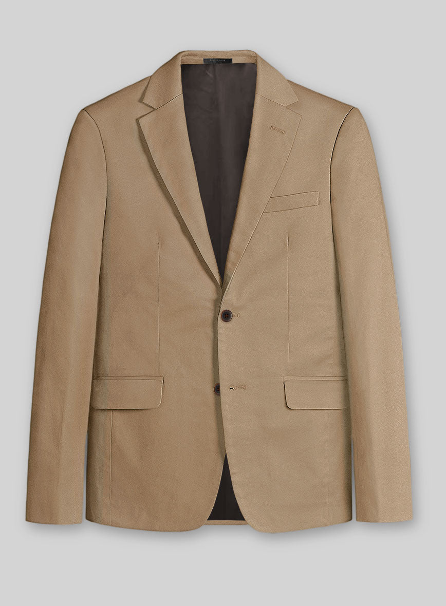 Camel Khaki Stretch Chino Jacket - StudioSuits
