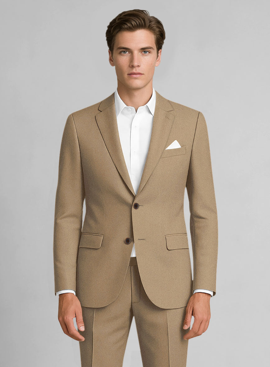 Camel Khaki Stretch Chino Suit - StudioSuits