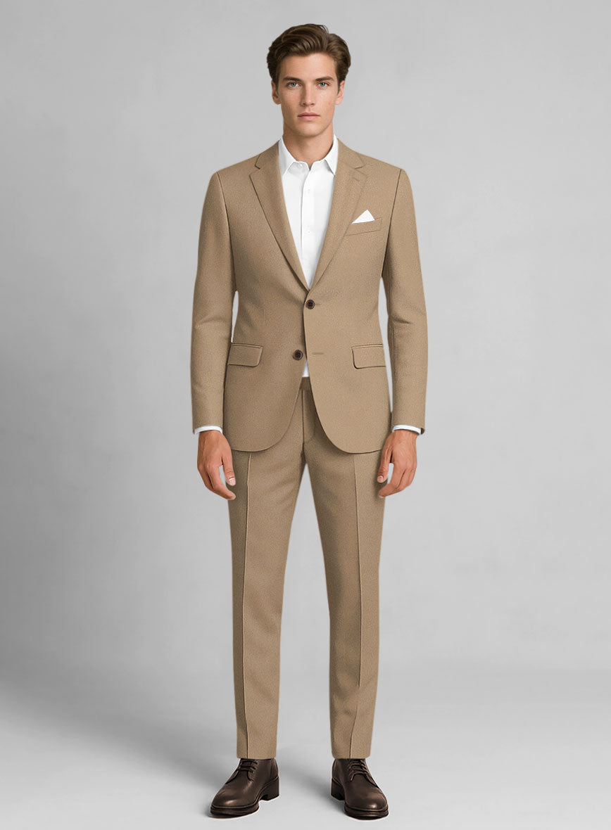 Camel Khaki Stretch Chino Suit - StudioSuits