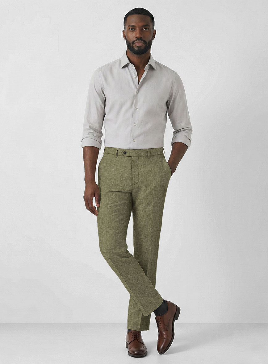 Campari Rustic Green Linen Suit - StudioSuits