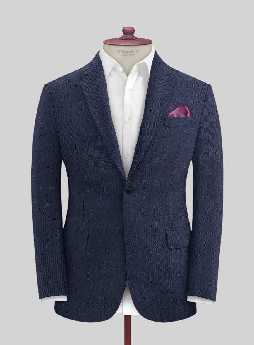 Campari Berry Blue Linen Suit - StudioSuits