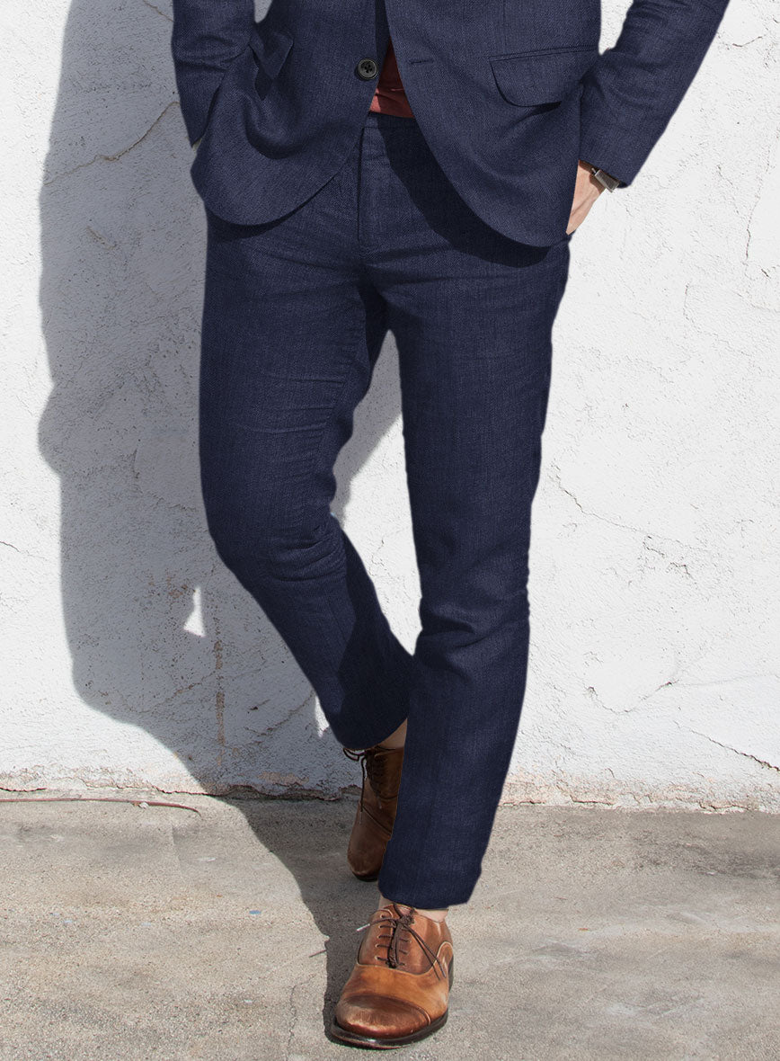 Campari Berry Blue Linen Suit - StudioSuits