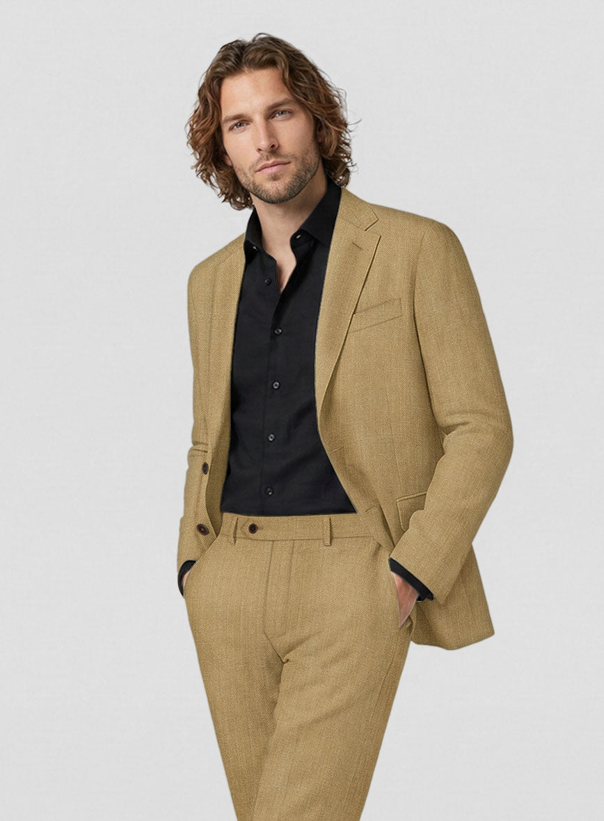 Campari Khaki Linen Jacket - StudioSuits